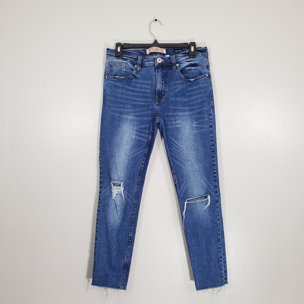 French Star High Rise Raw Hem Distressed J…
